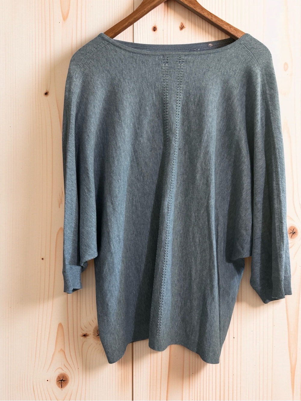 JJILL light blue denim/sage color 56% cotton light weight boxy,dolman,travel ❤️ - Picture 5 of 6